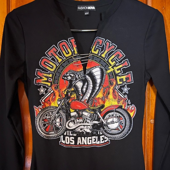 Fashion Nova Motorcycle Graphic Dress - Picture 2 of 3